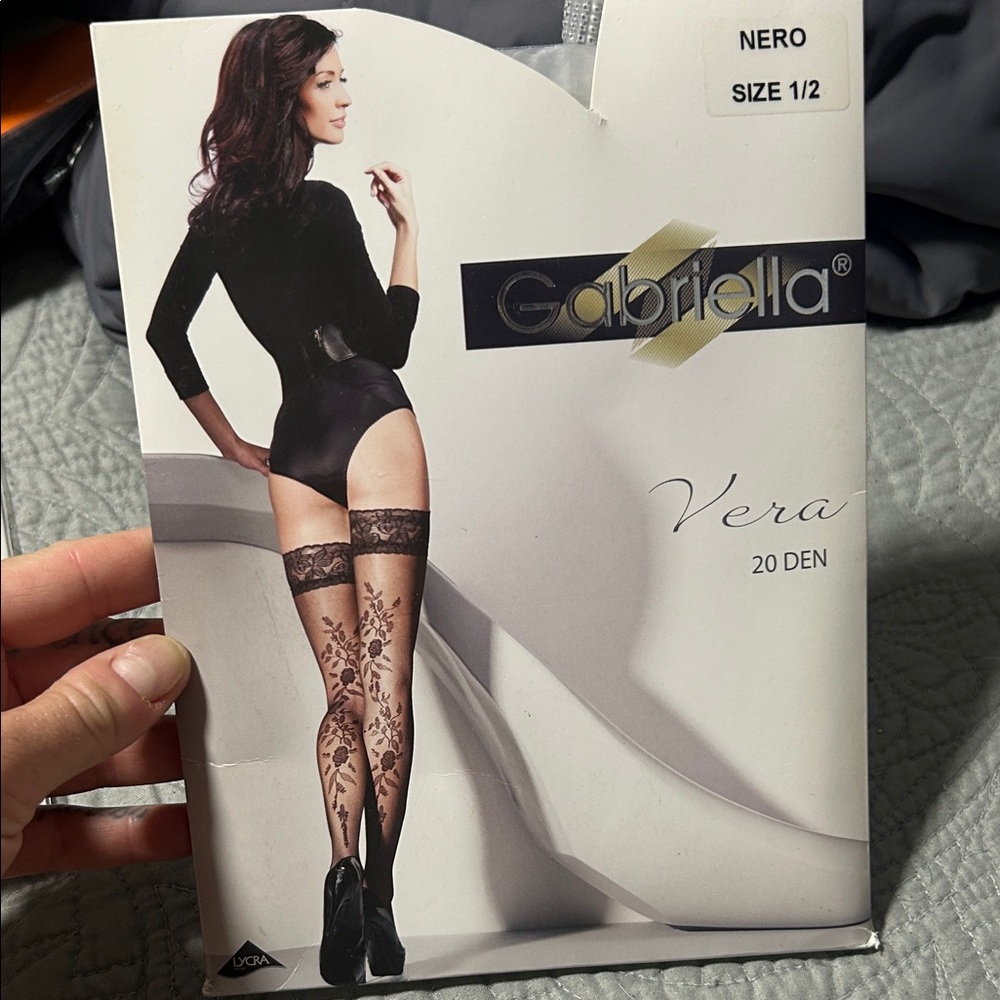Vera Black Patterned Tights